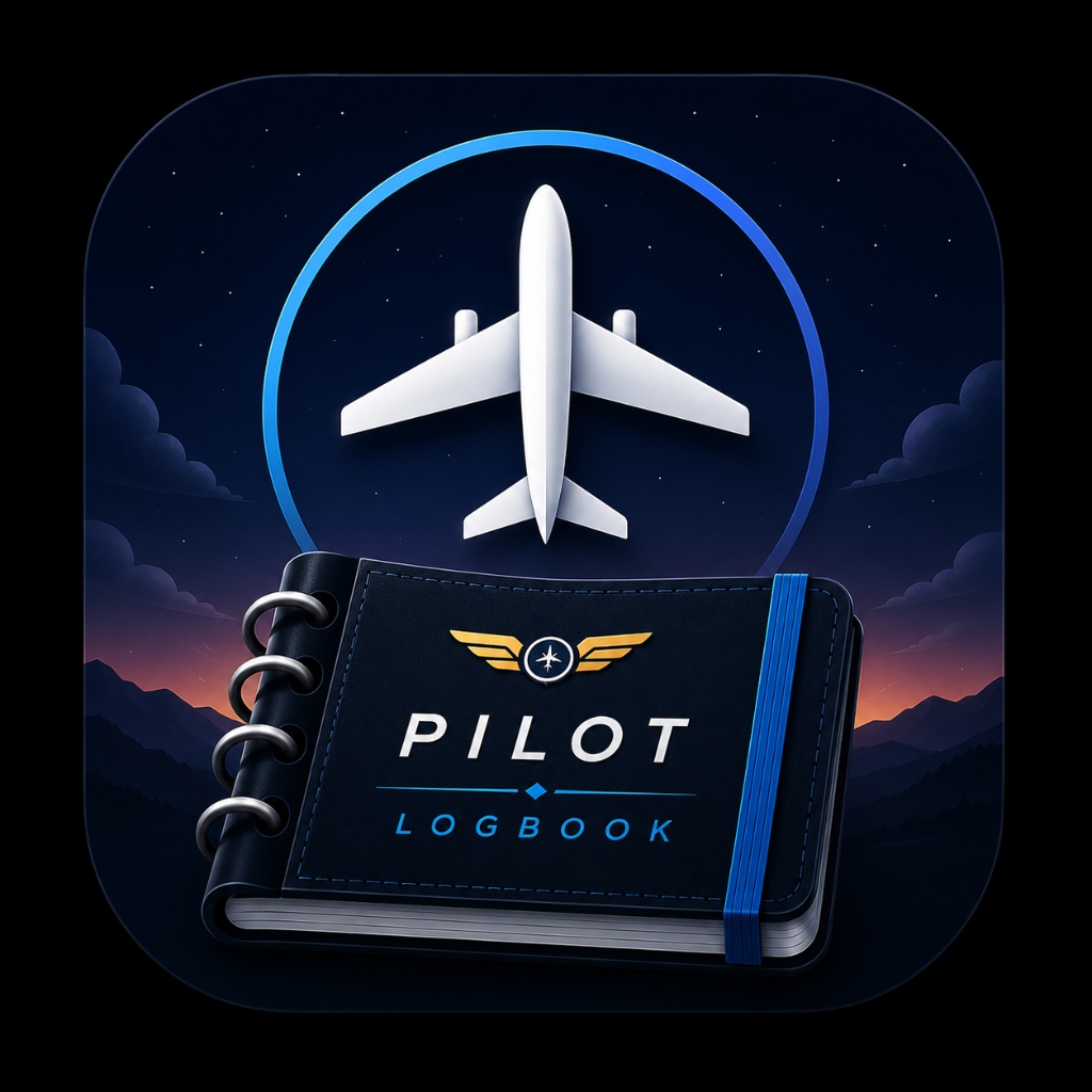 Pilot Logbook app icon (dark)